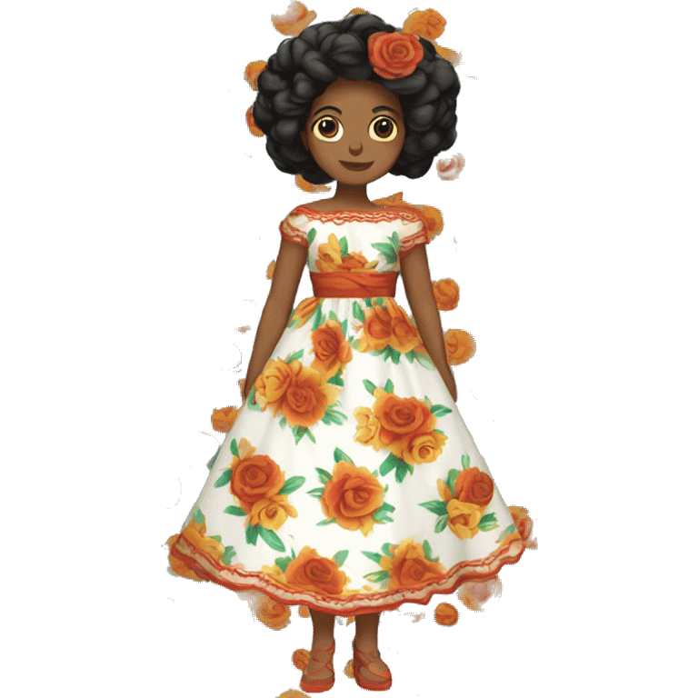 Mexican Floral Dress no person emoji