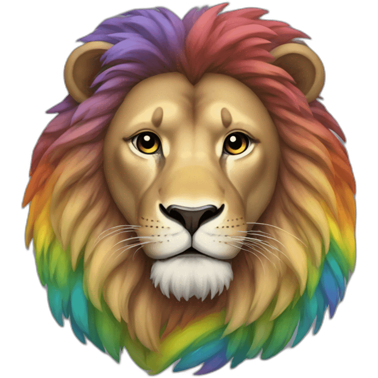 Rainbow lion emoji