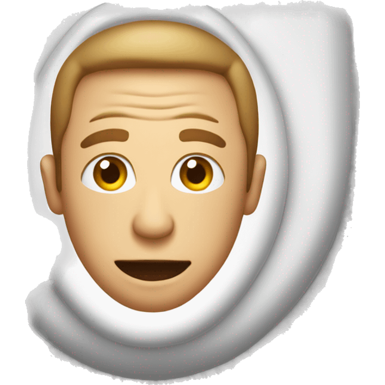 Man’s head  poking out a toilet emoji