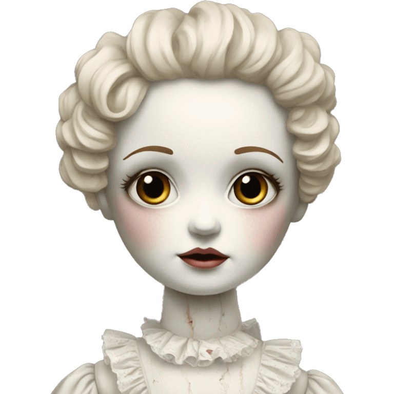 creepy but gorgeous cracked porcelain doll emoji