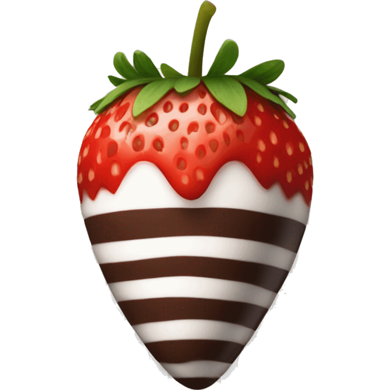 Single Chocolate covered strawberry with white stripes emoji