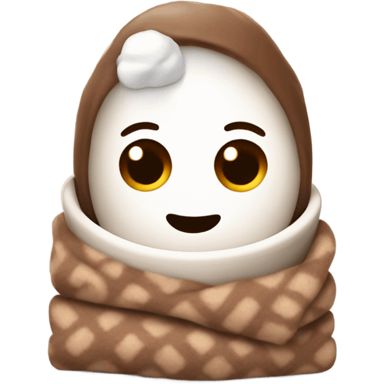 Drinking hot chocolate under blanket  emoji