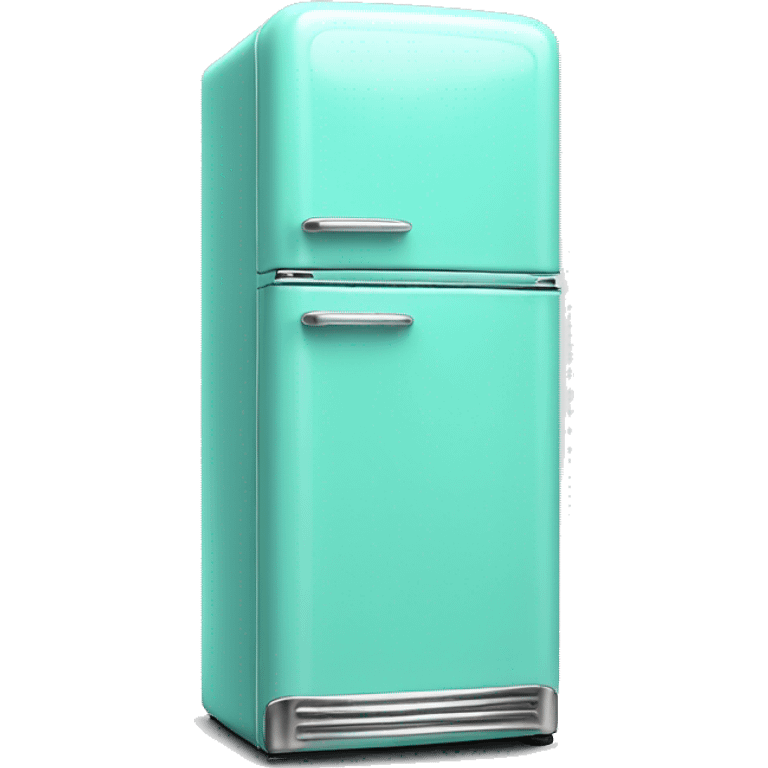 Realistic isolated tiffany blue vintage retro fridge emoji