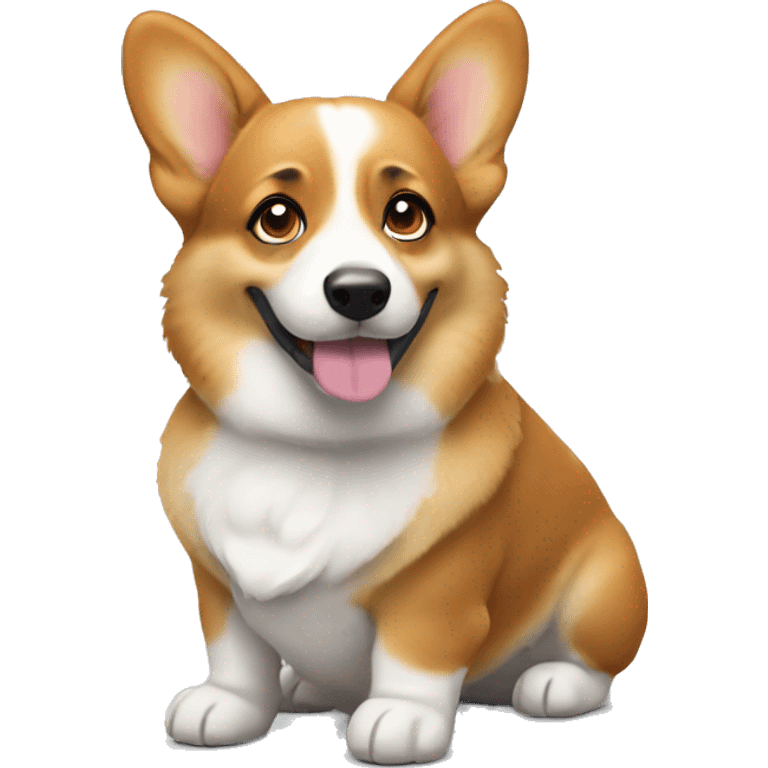 Corgi gazing at viewer emoji