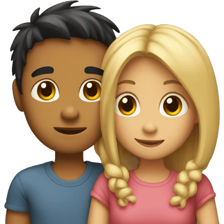 A girl and a boy hugging emoji