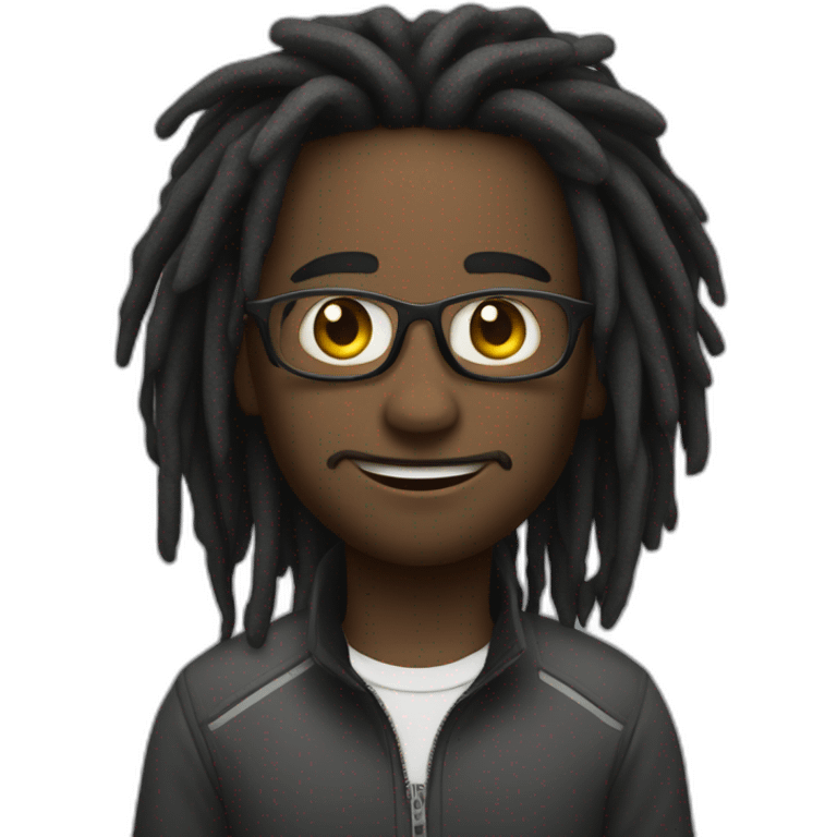 Garçon noir avec dreadlocks qui fais du sprint emoji