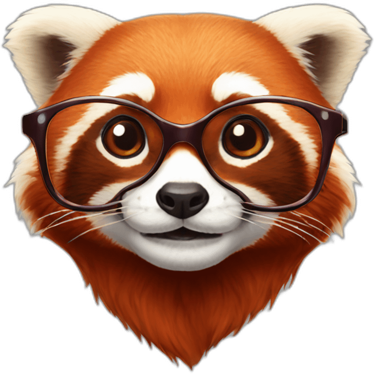 Red panda with spectacles emoji