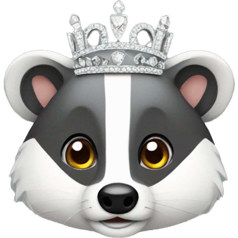 european badger in a tiara emoji