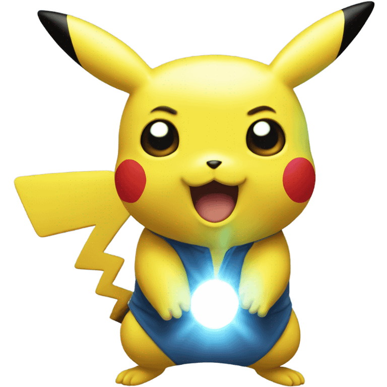 Pikachu with lighting emoji