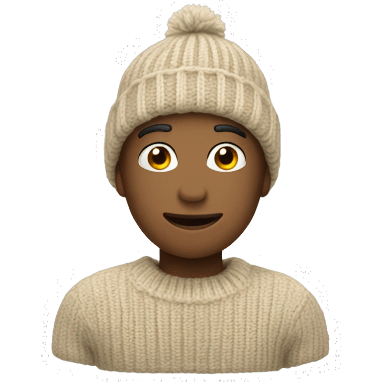 Beige knitted wool cap emoji