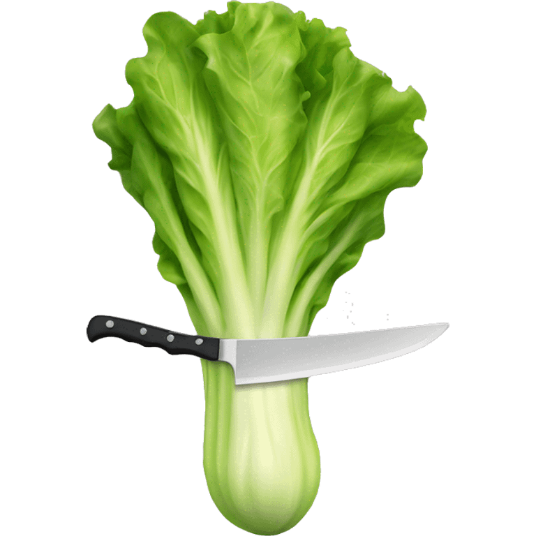 lettuce holding a knife horizontally emoji