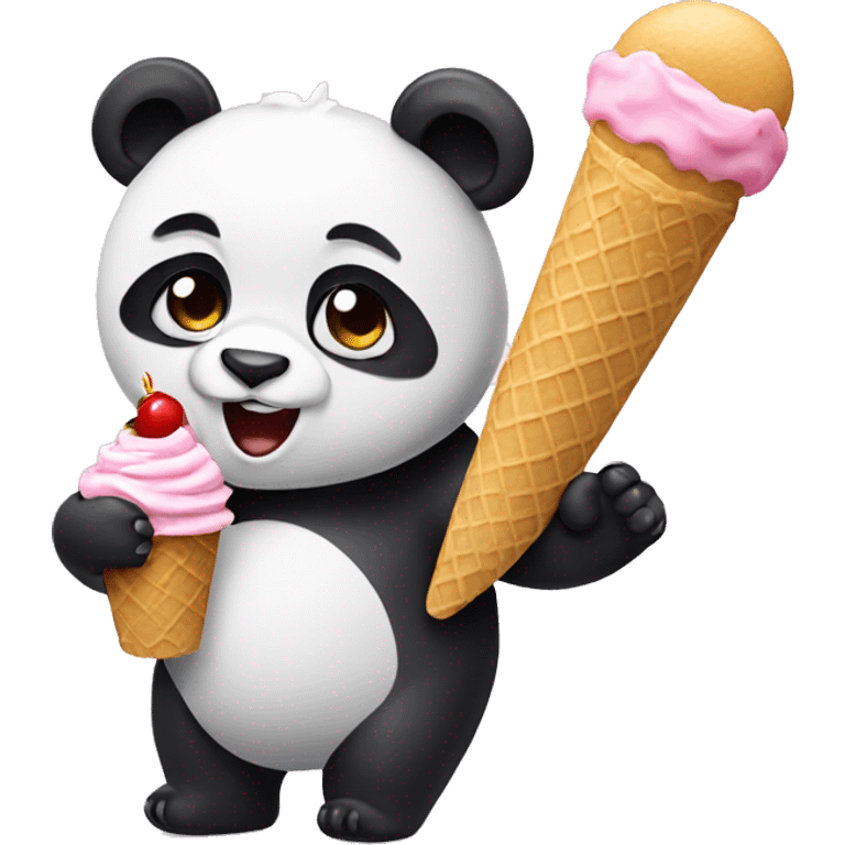 Panda eating ice cream emoji