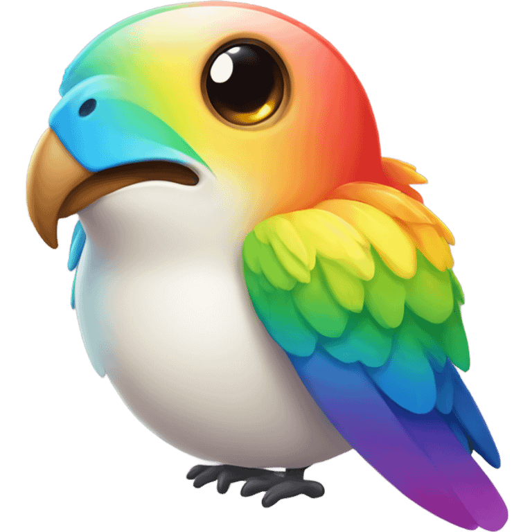 happy colorful rainbow bird emoji