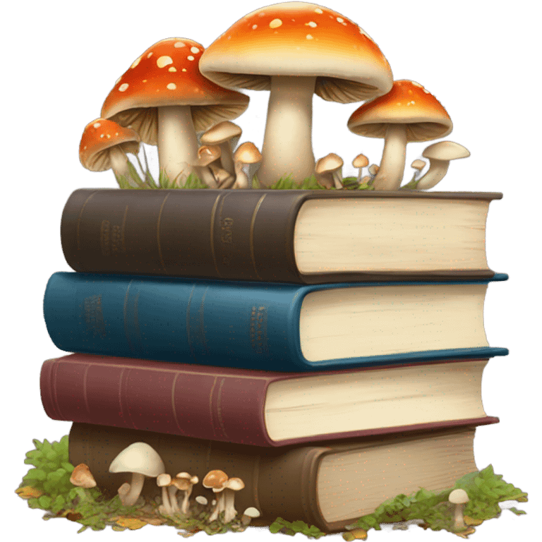 Book and mushrooms emoji