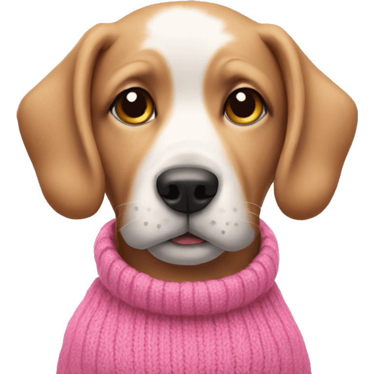 A dog with a pink sweater  emoji