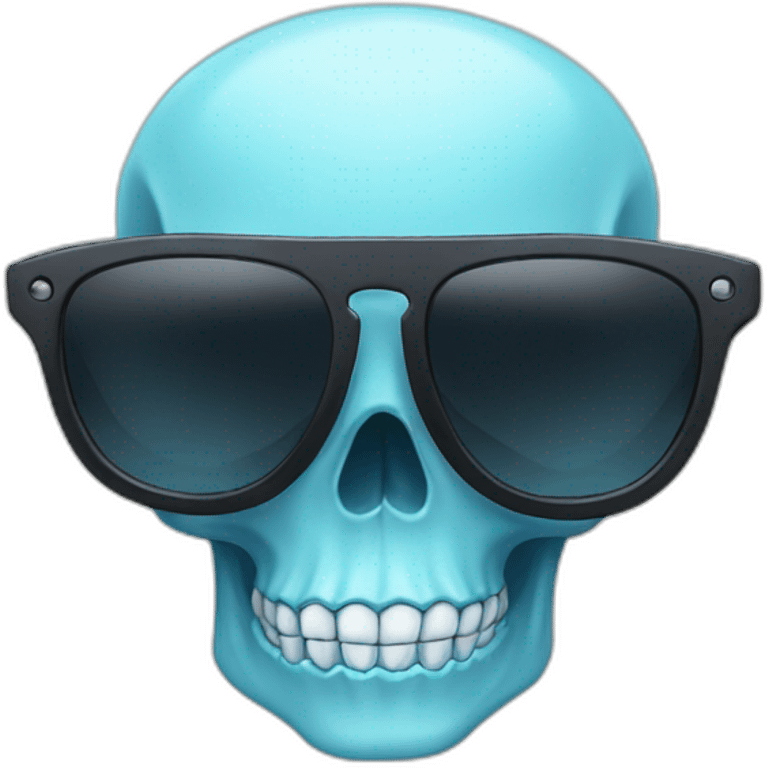 light blue skull sunglasses emoji