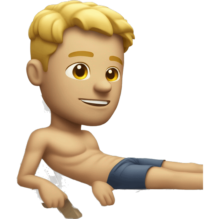 white Guy chilling near beach emoji