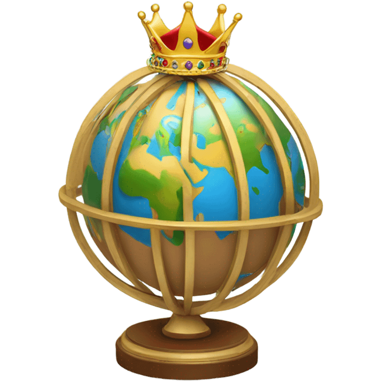 a crown on top of the globe emoji