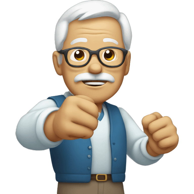 Grandpa shaking fist emoji