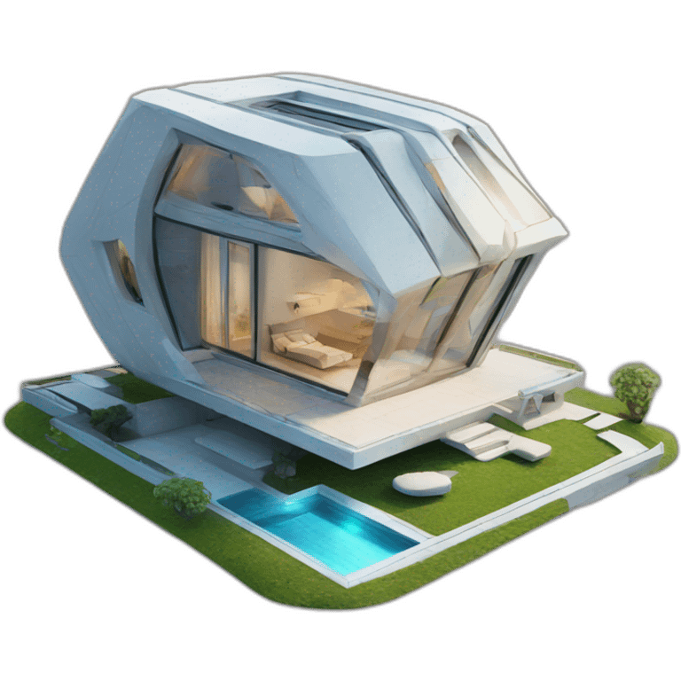 Futuristic house emoji