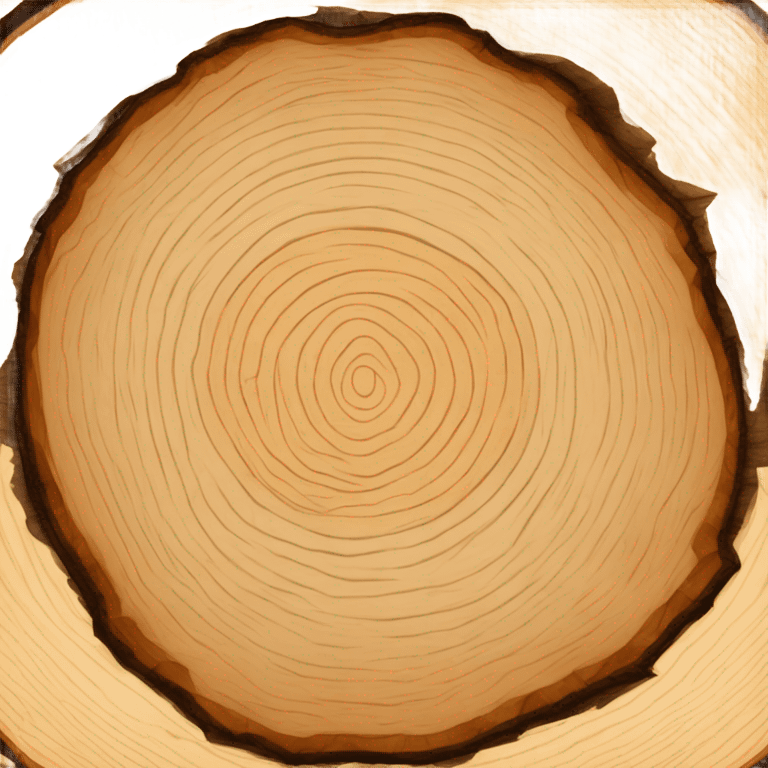 a tree cut open in profile, round, where you can see annual rings  emoji