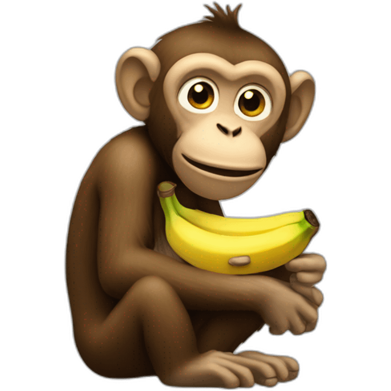 Monkey sucking banana emoji