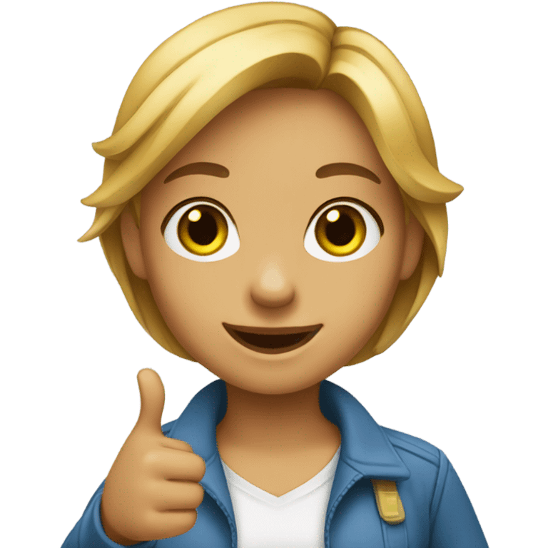 A girl giving thumbs up emoji