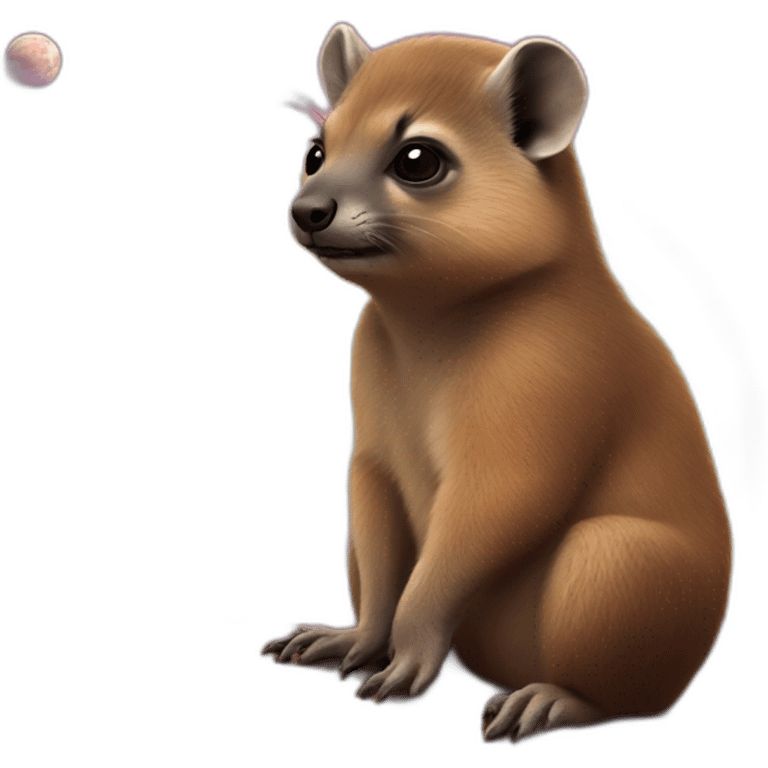 rock hyrax on a planet emoji