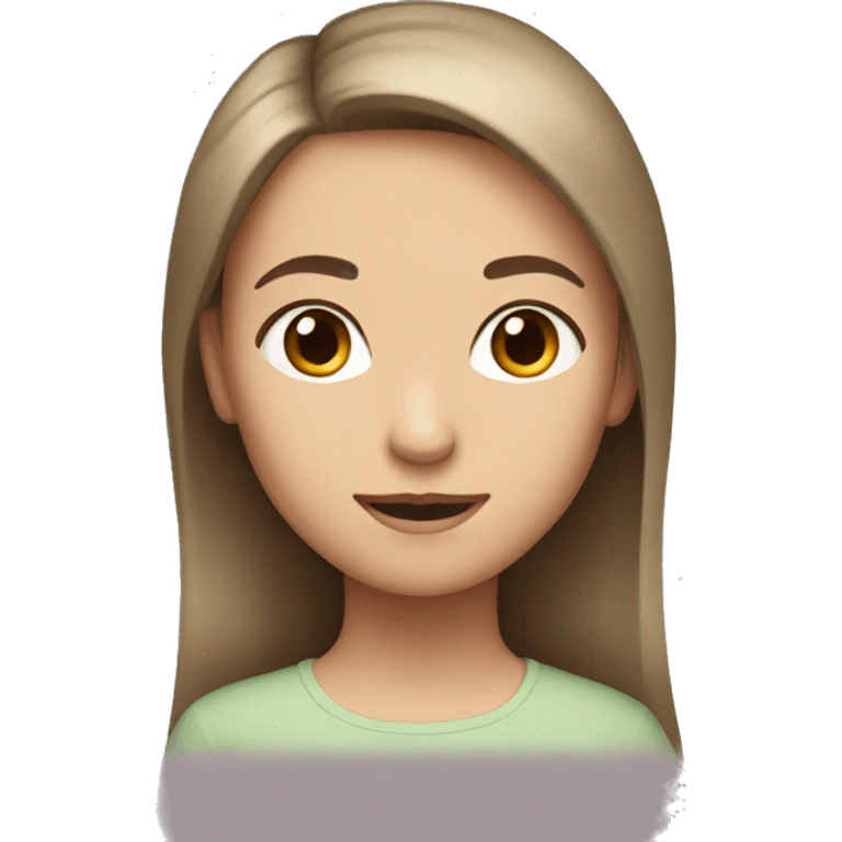 White family brown hair two daughters emoji