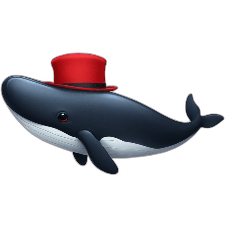 black whale in red hat emoji