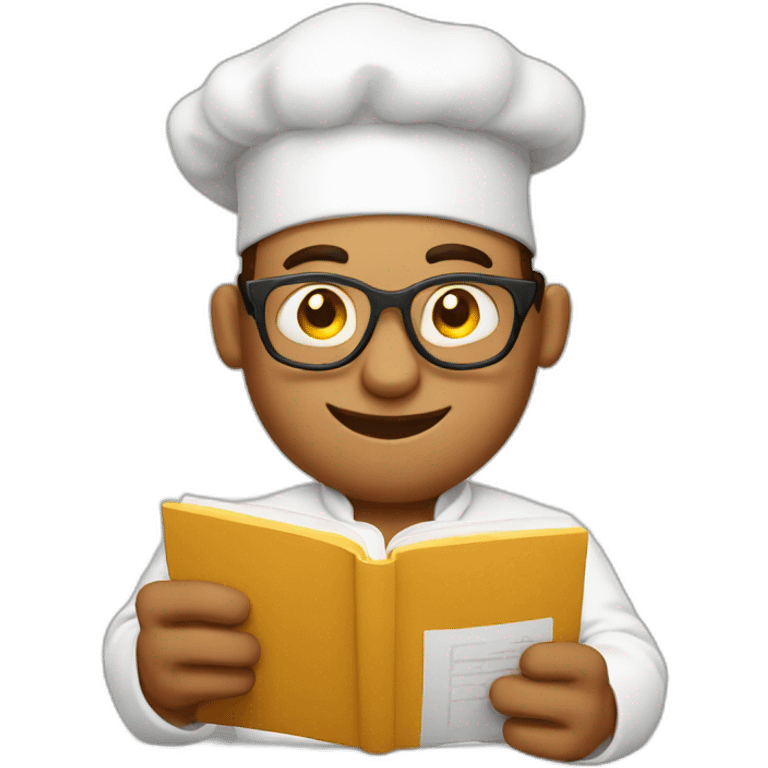 chef reading recipe book emoji