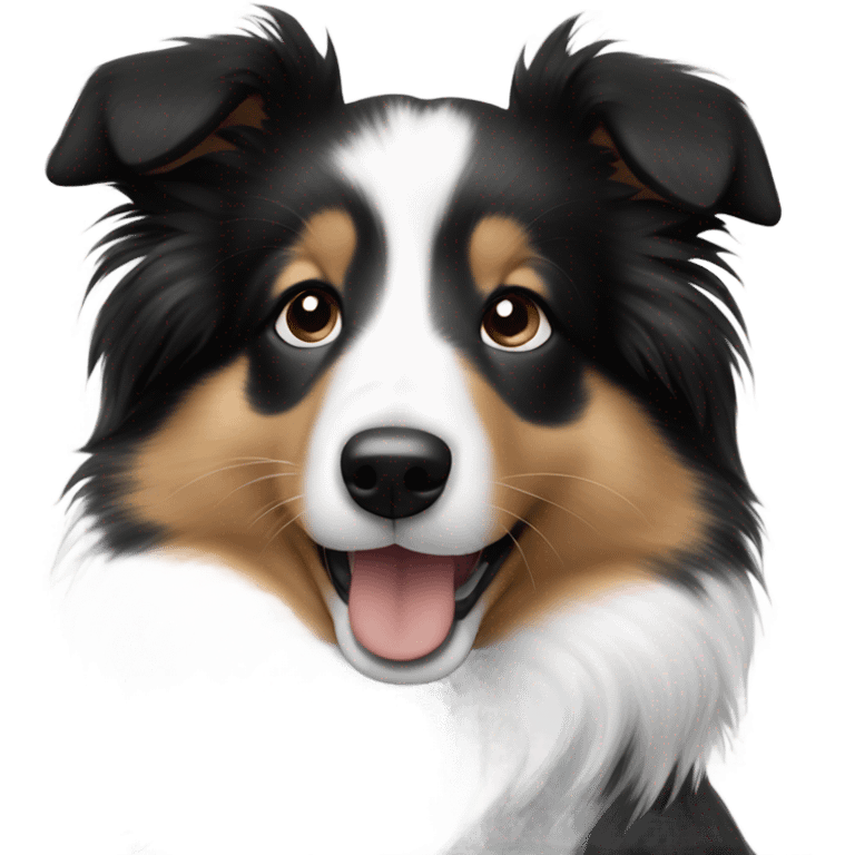 Black and white Sheltie puppy emoji