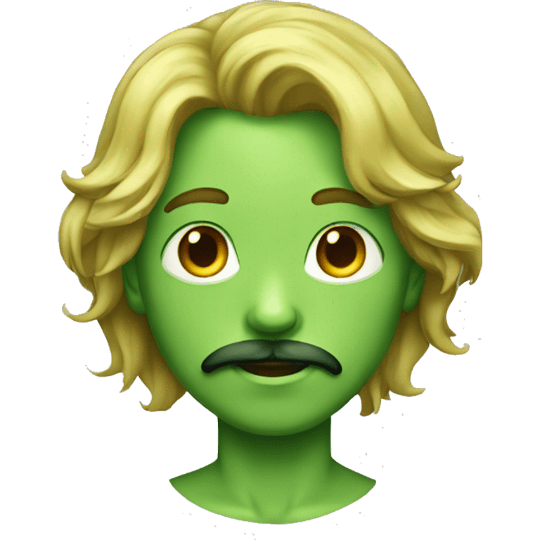 boy green skin with moustache and long hair emoji