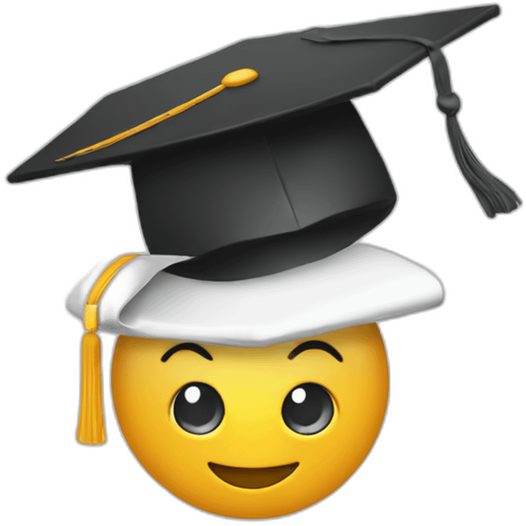 smartphone with degree hat emoji