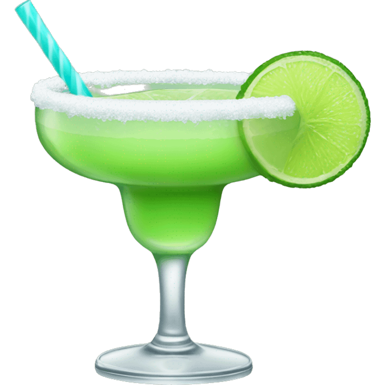 Frozen lime margarita with salted rim emoji