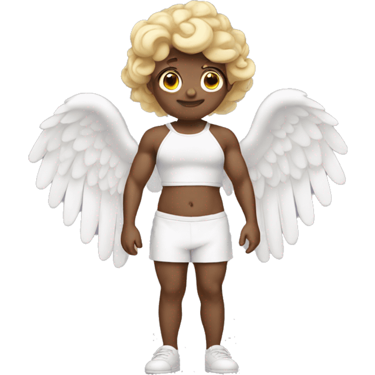 cute angel with halo and weights  emoji