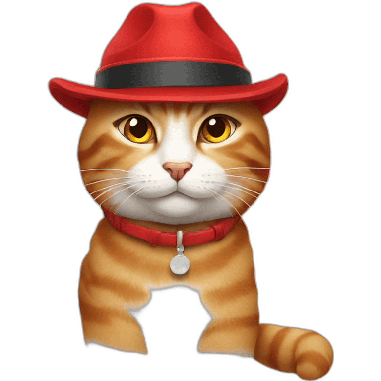 cat wearing red trapper hat emoji