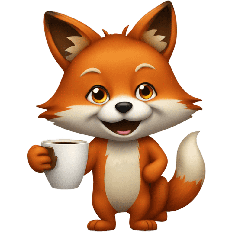 fox with coffee emoji