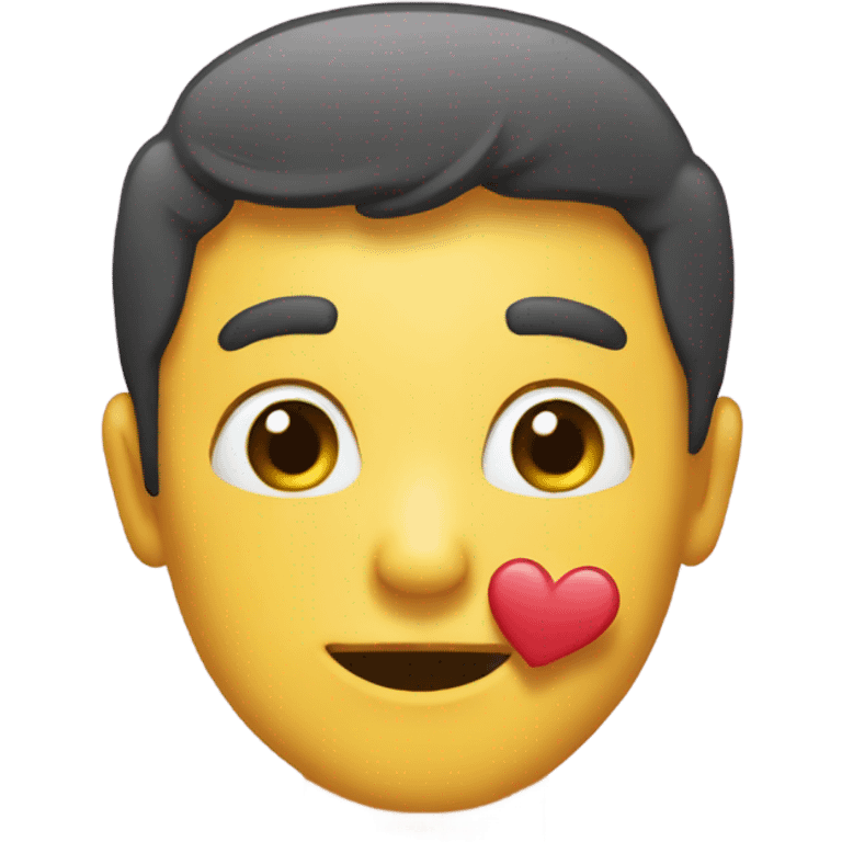 An emoji in love blushing emoji