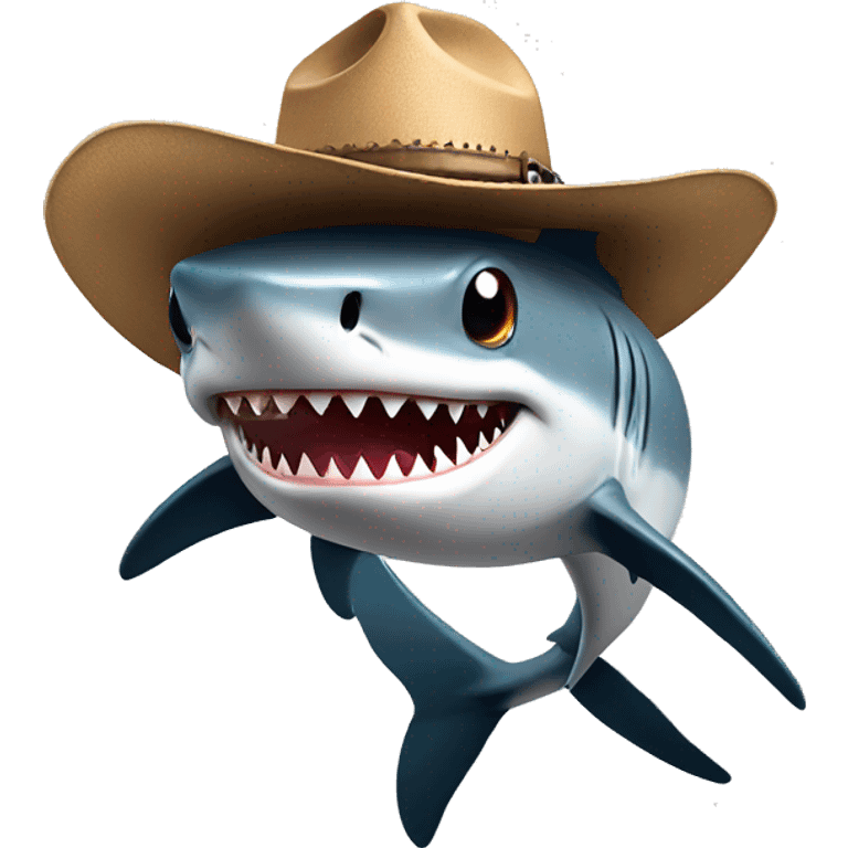 Shark with a cowboy hat emoji