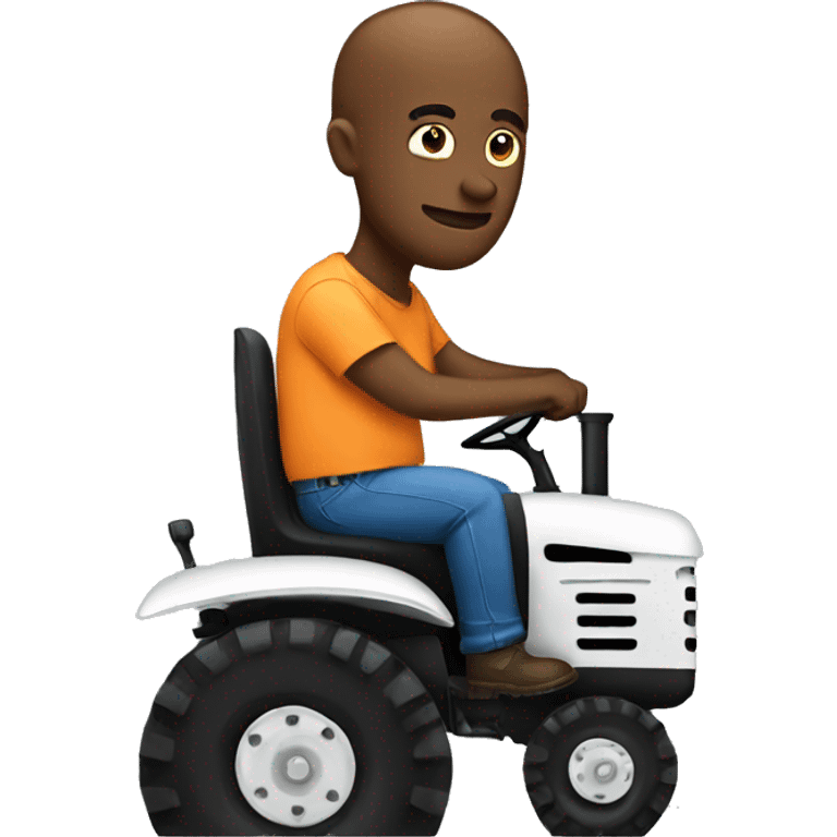 Man on a tractor in jail emoji