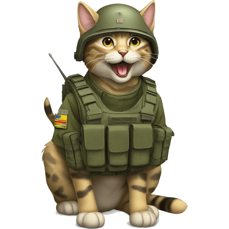 Ukrainian military cat (air defense) emoji