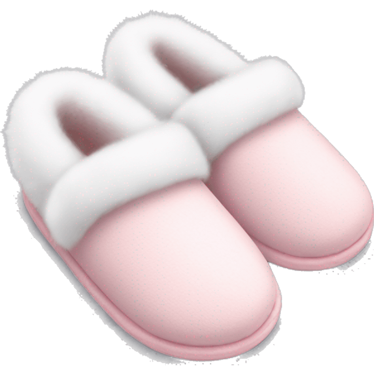 baby pink slippers with white fur  emoji