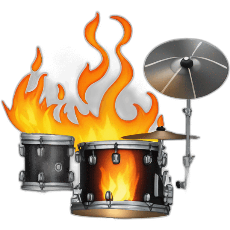 drill music drummer and drum sets on fire emoji