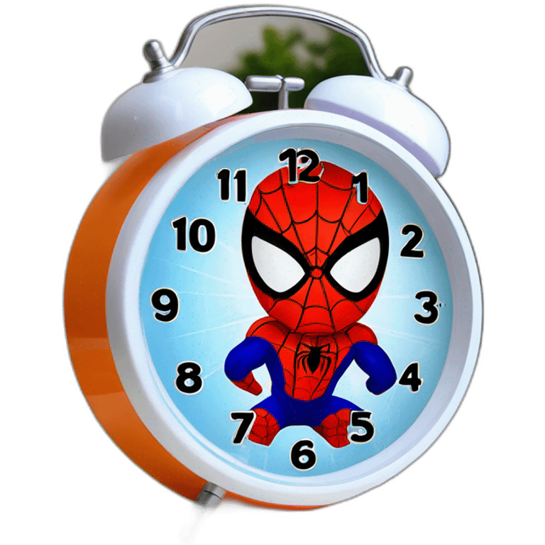 Funny spiderman modern alarm clock for kids emoji