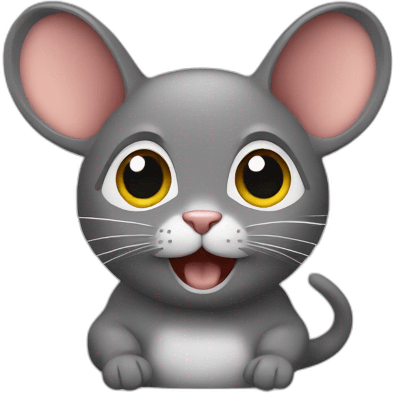 Chat sur une souris emoji