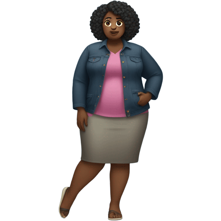 Obese black woman in clothes emoji