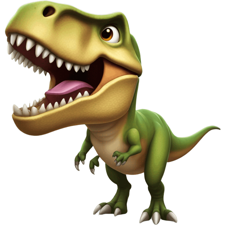 T-Rex with Dentures for a Head emoji