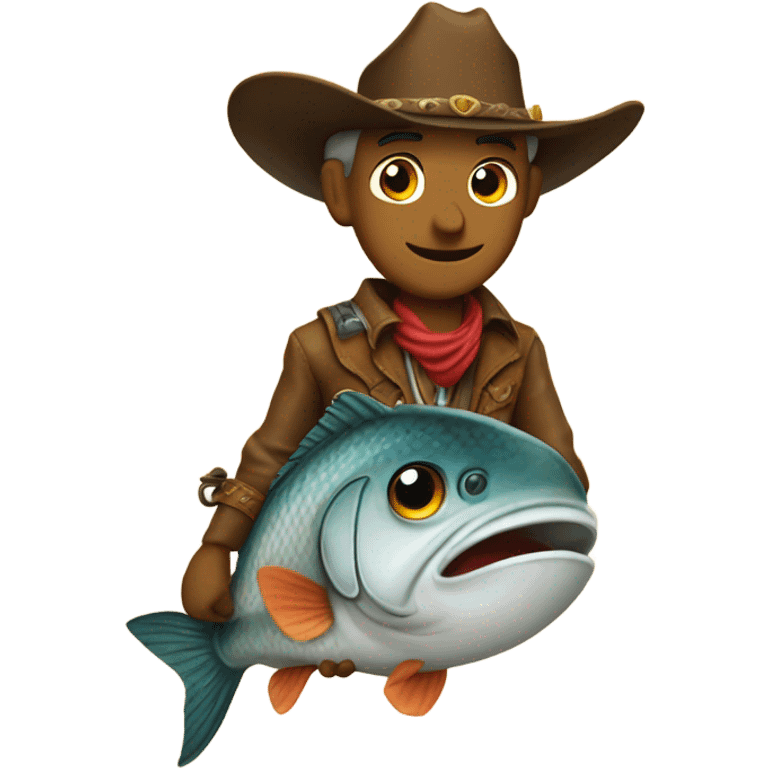 Cowboy on a fish emoji