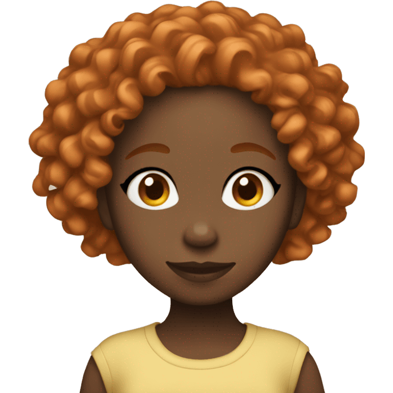 black girl with curly ginger hair  emoji